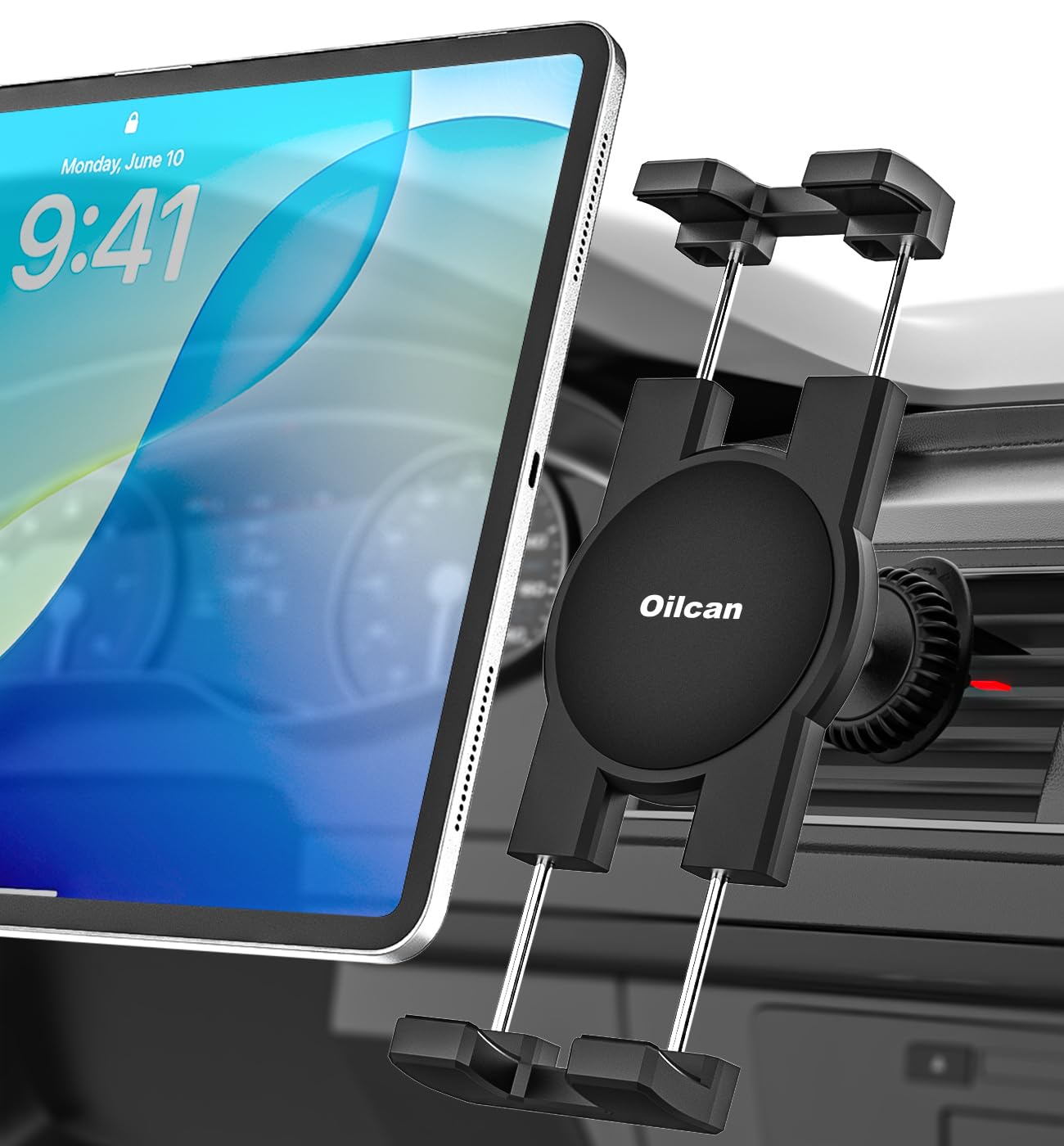 Uchwyt na tablet samochodowy dysze powietrza, przedni uchwyt na tablet | Bez użycia rąk, stabilny, do iPada Pro Air Mini, Galaxy Tab, Fire HD, telefonu, 4 ~ 13"