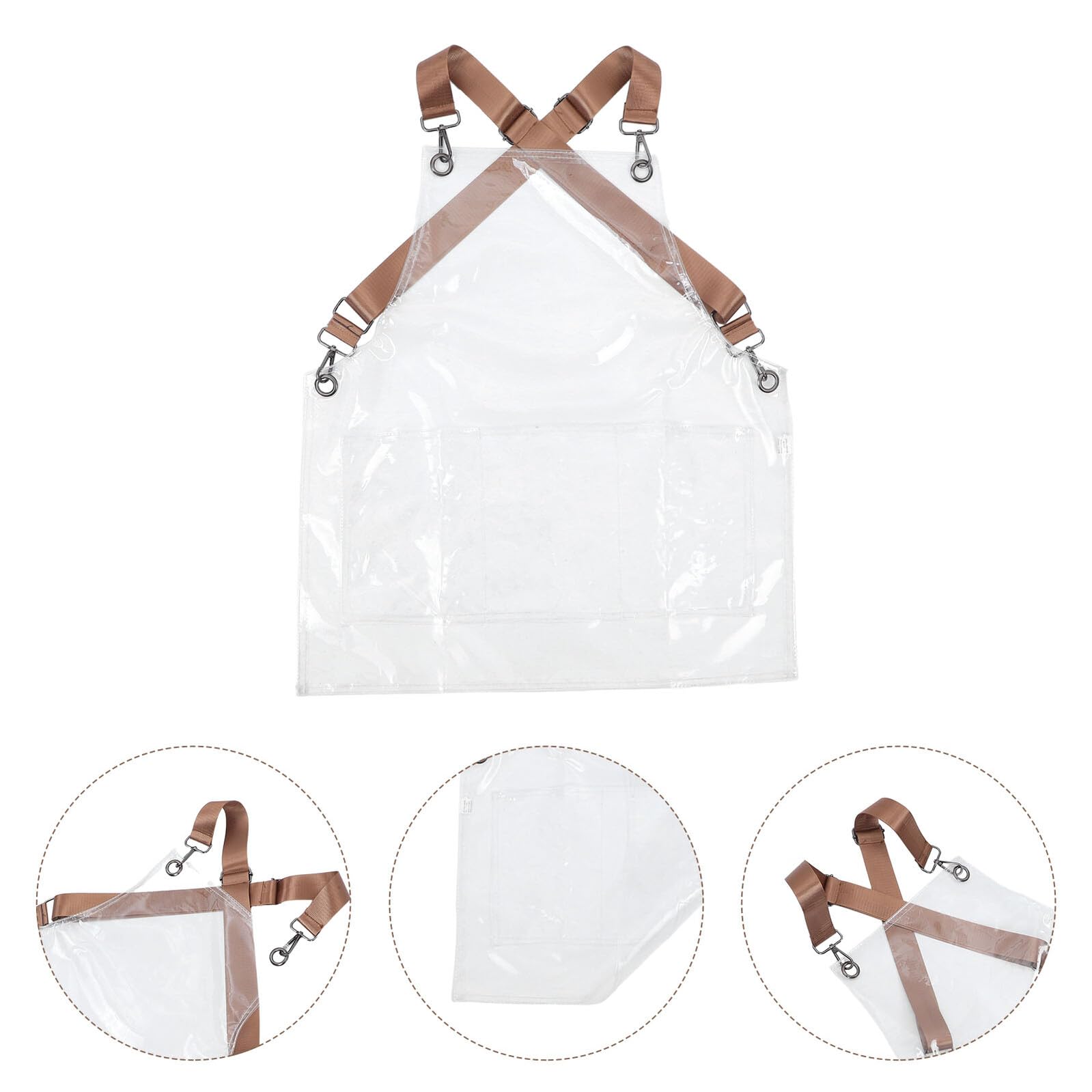 Delantal Transparente de Peluquería Tpu Unisex Ajustable para Peluquerías y Pintores para Uso Interiores