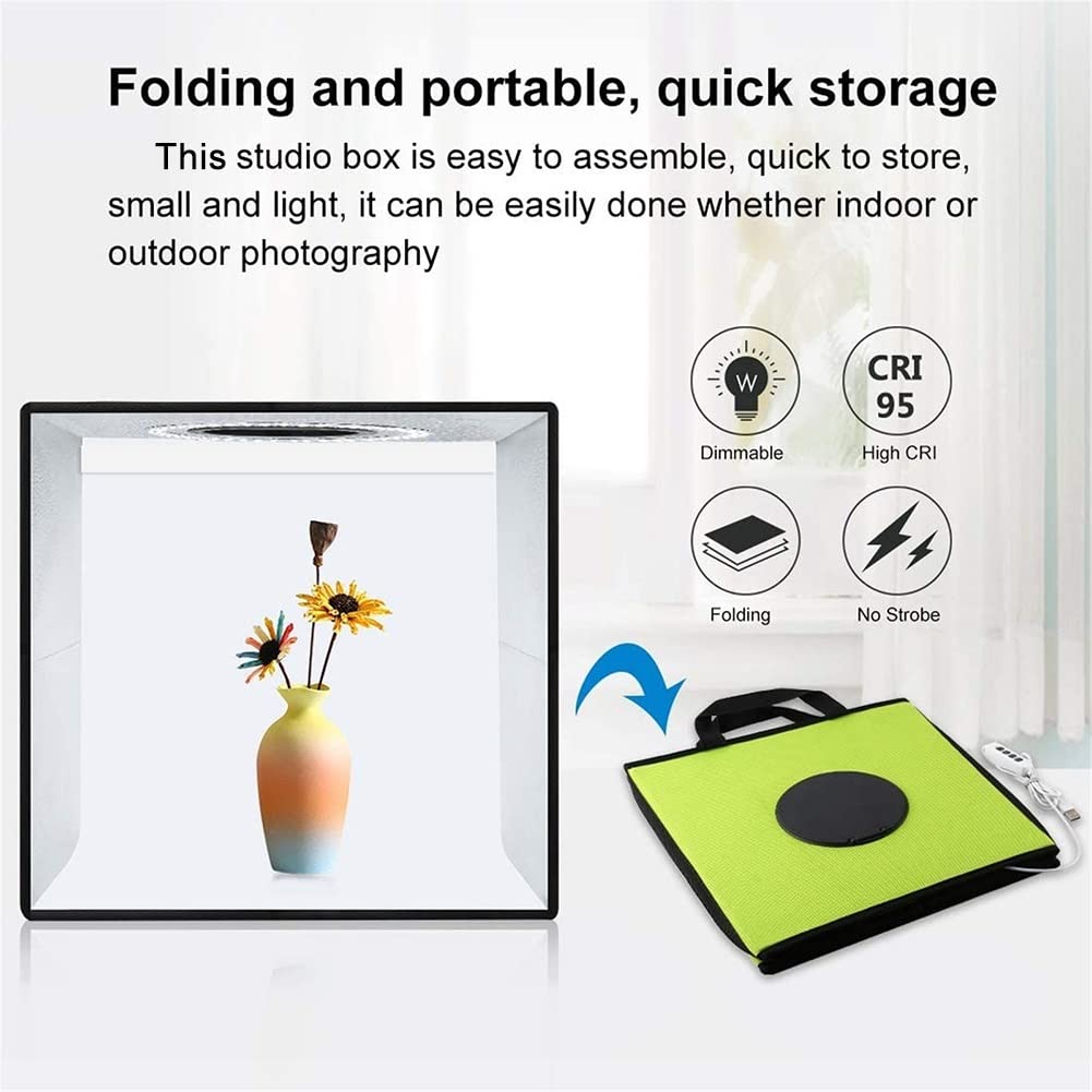 FLAA Photo Studio Light Box 12" Fotografia Shooting Tent Kit Portatile Pieghevole Illuminazione Softbox con Regolabile Luminosità Anello LED 6 Colori Fondali per Gioielli e Piccoli Articoli