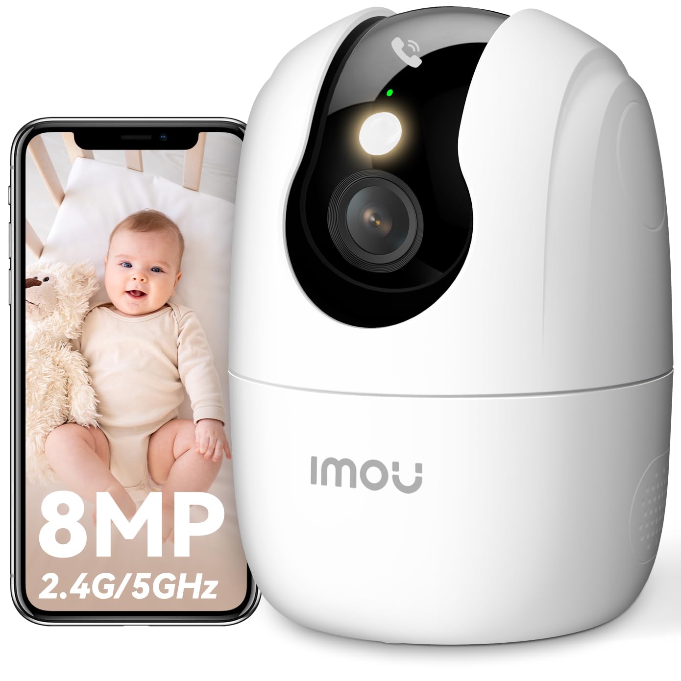 Imou 2.4/5GHz Indoor Surveillance Camera, 4K WiFi IP Camera, Ranger 2C Pro | 360° Color Night Vision, Two-Way Audio, Baby/Pet Detection, Privacy Mode, Compatible with Alexa