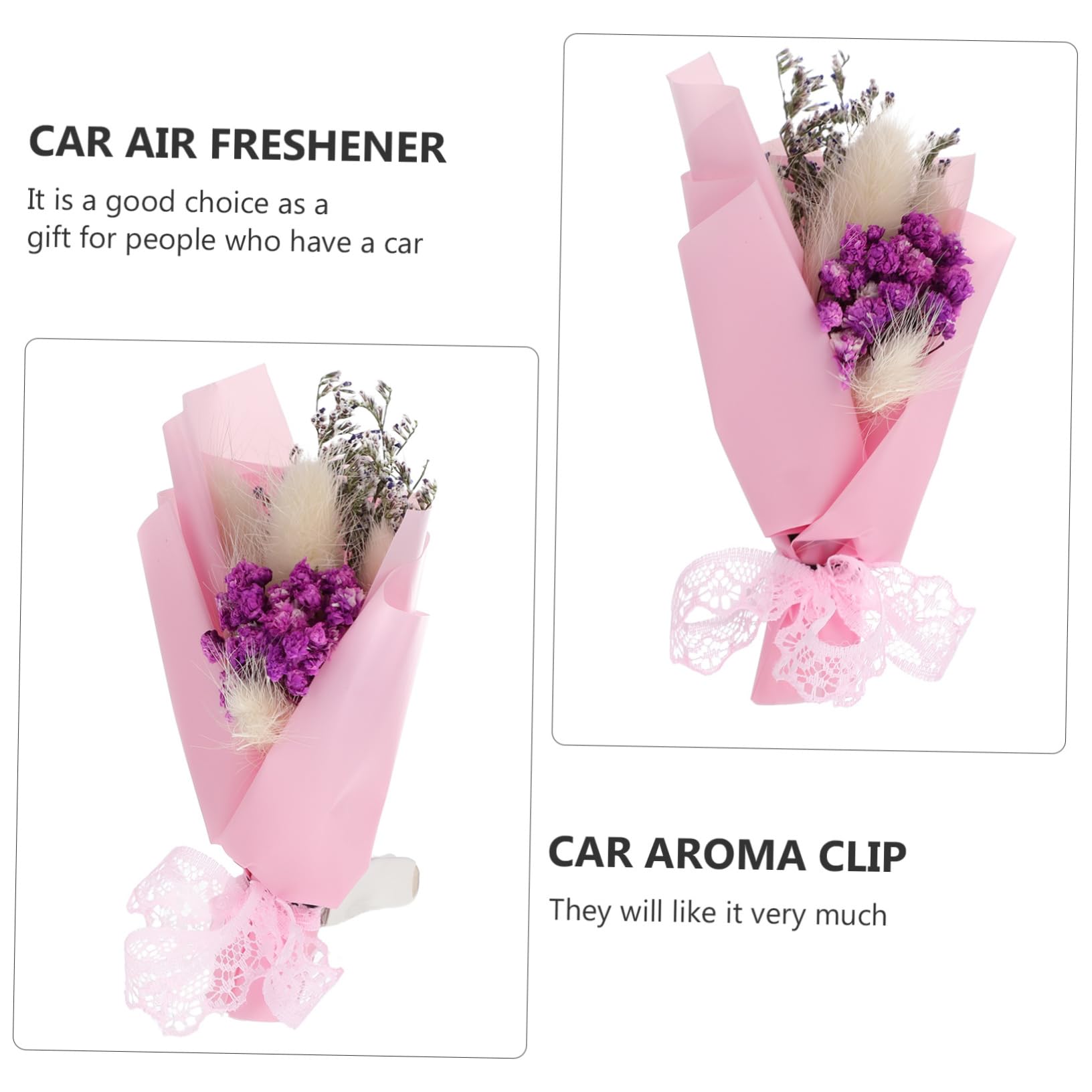 ibasenice 3 Set Di Clip Per Profumo Floreale Per Auto Sfiato Per Profumo Per Auto 2 Pezzi*3