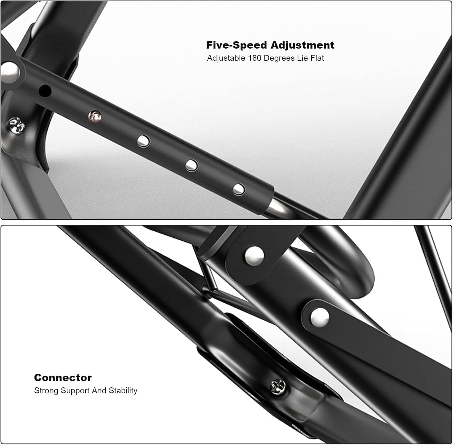 Portable Lounge Chairs Folding Reclining Chairs Sun Patio Chaise Pool Lawn Chaise with Soft Cushion(Recliner)