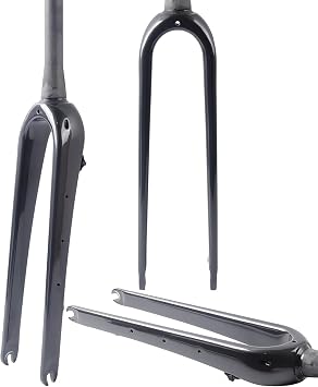 Gravel Carbon Fiber Rigid Fork 700C Carbon Fiber Road Bike Rigid Fork QR 9Mm Disc Brake Thru Axle 1-1/8 Straight/Tapered Tube Light Bicycles Front Forks