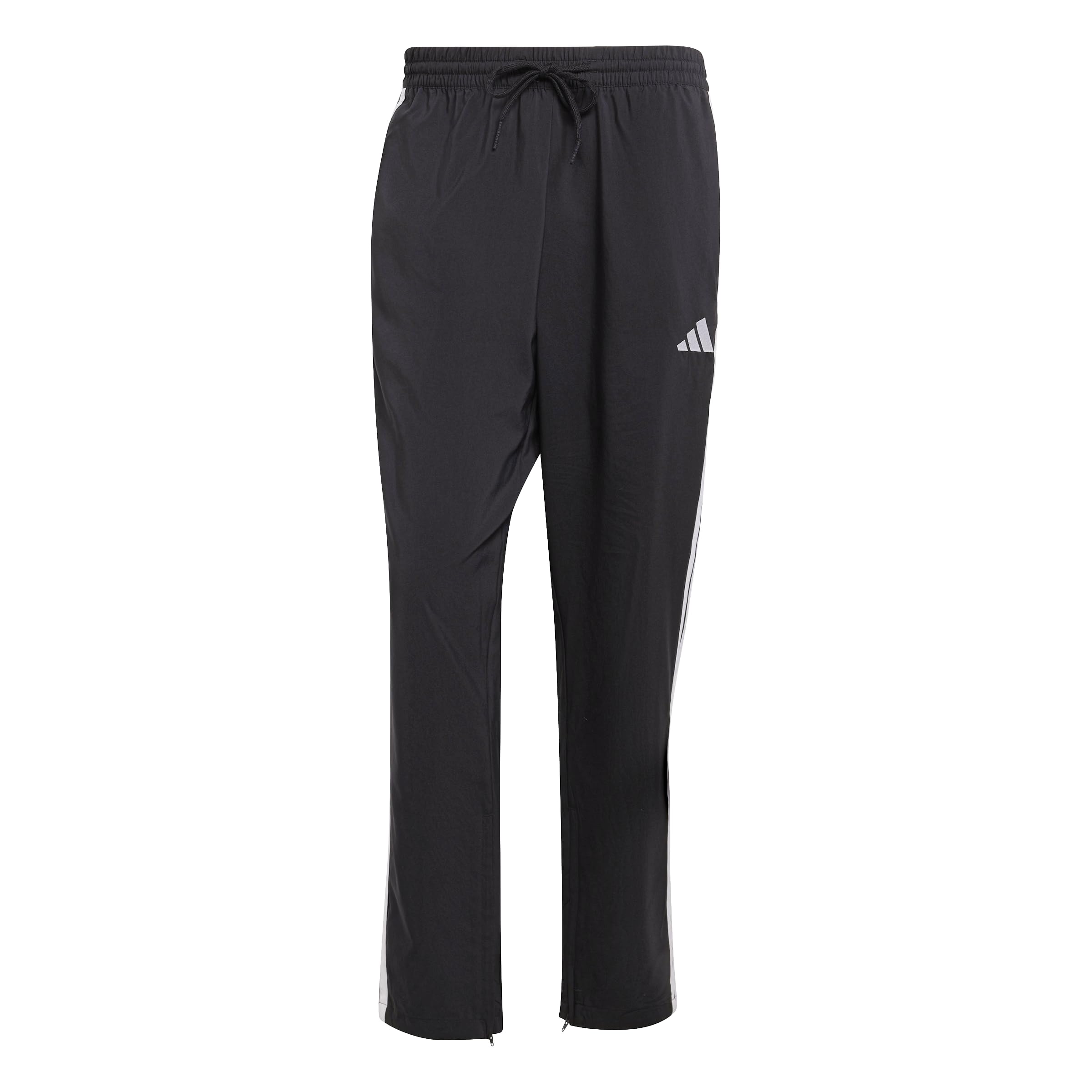 adidas Men's Essential Three Stripes Stanford Open Hem Pants, Black/White, M