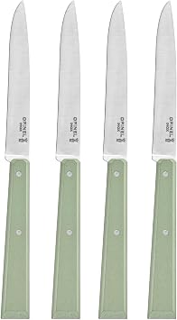 OPINEL 4-Piece Non-Serrated Steak Knives with Painted Wood Handles Sage