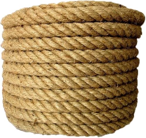 Cuerda de cáñamo natural, cuerda de yute natural de 0.787in, cuerda de yute fuerte, cuerda de cáñamo, cuerda multiusos para manualidades, decoración