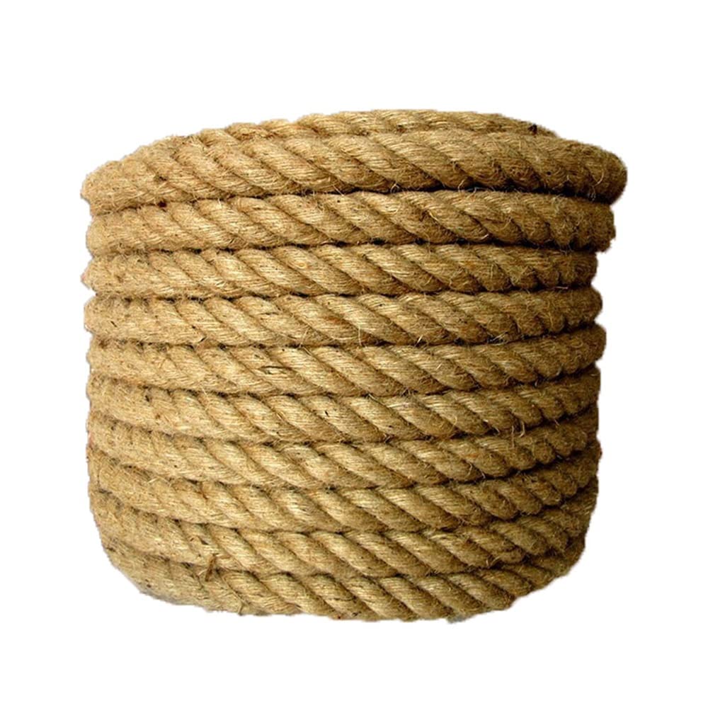 Corda di iuta – Corda di canapa intrecciata da 20 mm, resistente corda multiuso per artigianato, decorazioni per la casa, paesaggistica e spago da giardino