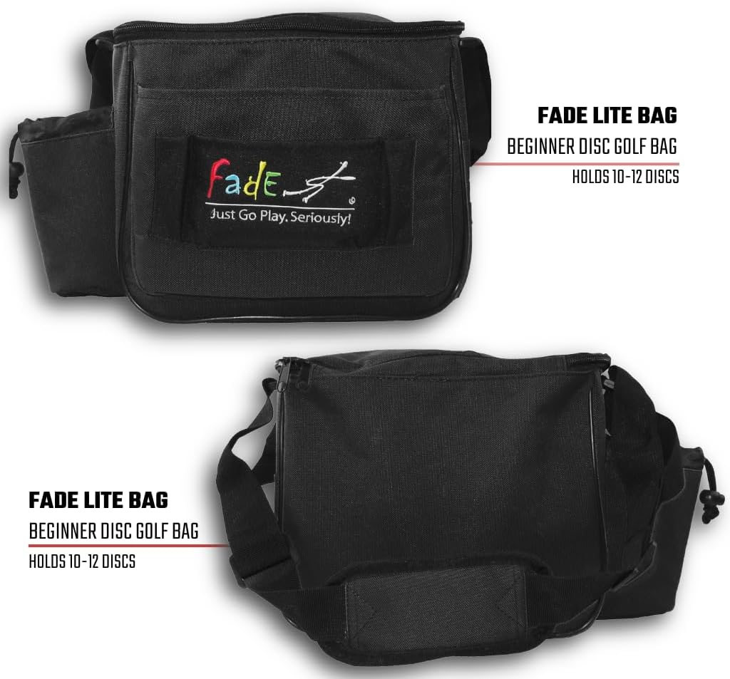 Lightning Glow Disc Golf Starter Set – Fade Lite Bag (Black) + Glow Rubber Putter & Glow #2 Driver – Floating Discs, Beginner Disc Golf Set