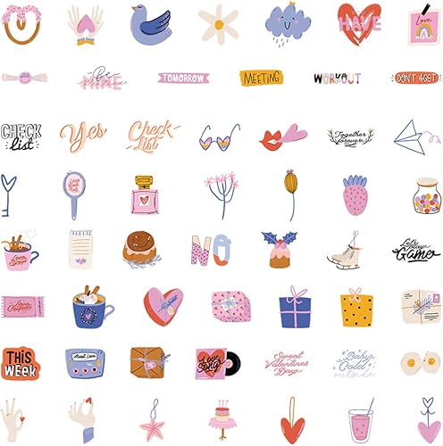 Miniatura 5 de 250 calcomanías estéticas para el día de San Valentín calcomanías de amor de corazón rojo de San Valentín para álbumes de recortes calcomanías de