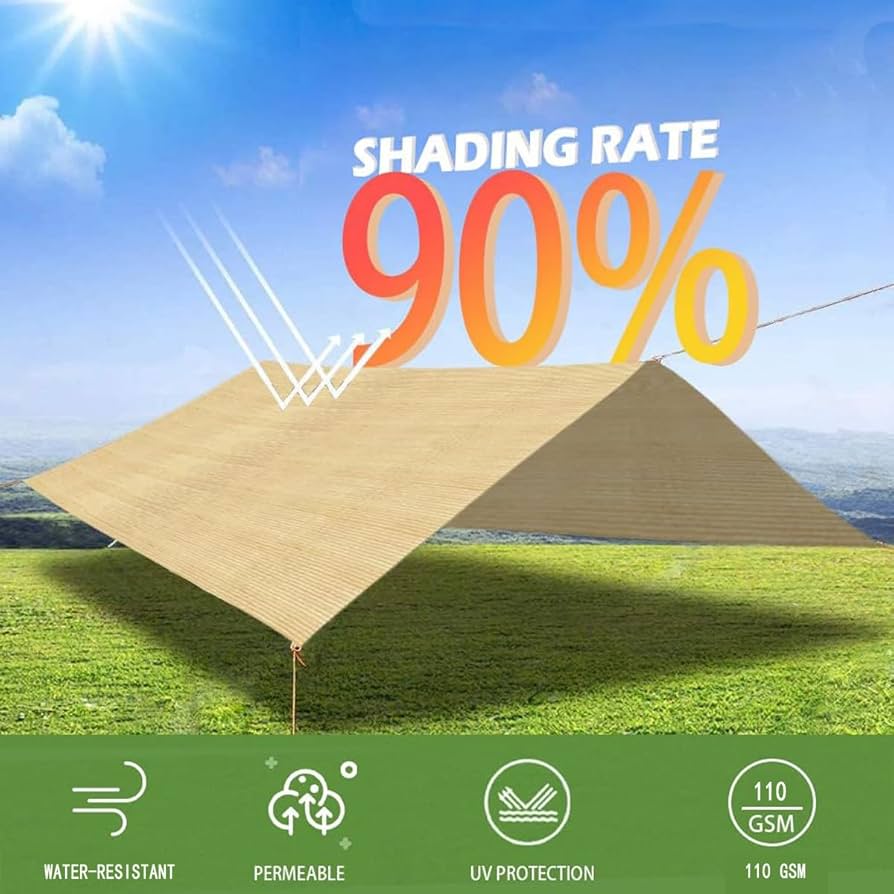 Shade Cloth - Garden Shade Mesh Netting With Grommets Outdoor Sun Shade Cover For Pergola Patio Plants Greenhouse Chicken Coop Black 90 Shading Rate