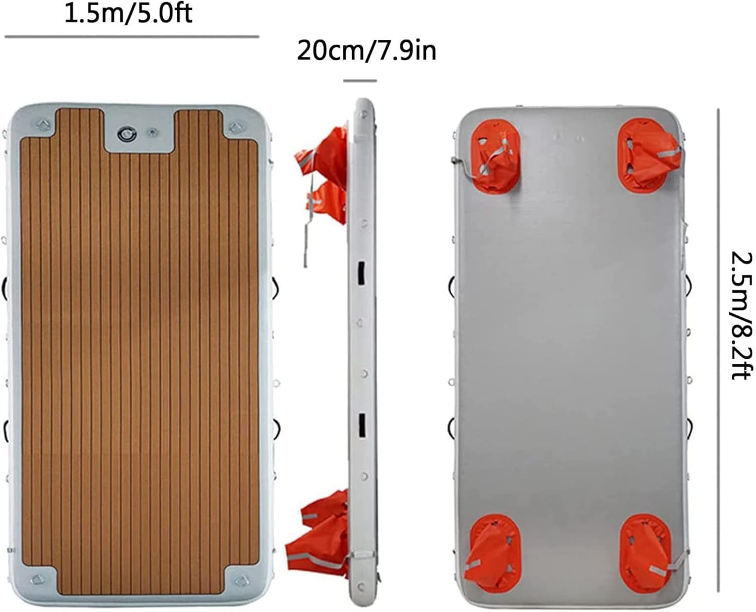 Inflatable Dock Floating Platform, Portable Inflatable Island Floating Mat with Non-Slip Surface Water Surfing Yoga Mat, Swimming Pool Beach Ocean Anti-Slip Raft,2 * 6m