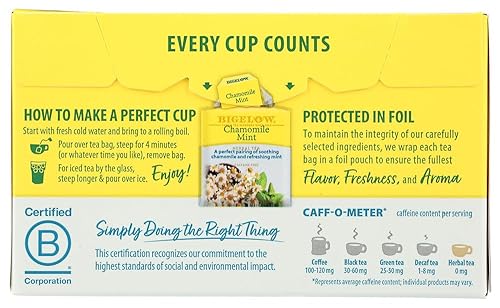 Miniatura 3 de Bigelow Tea Té de Hierbas Sin Cafeína Manzanilla Menta - 20 Bolsas de Té2
