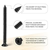 Vista 2 de Kit surtido de 440 piezas de tornillos de cabeza plana Phillips para madera, tornillos autorroscantes de acero al carbono con taladro para madera