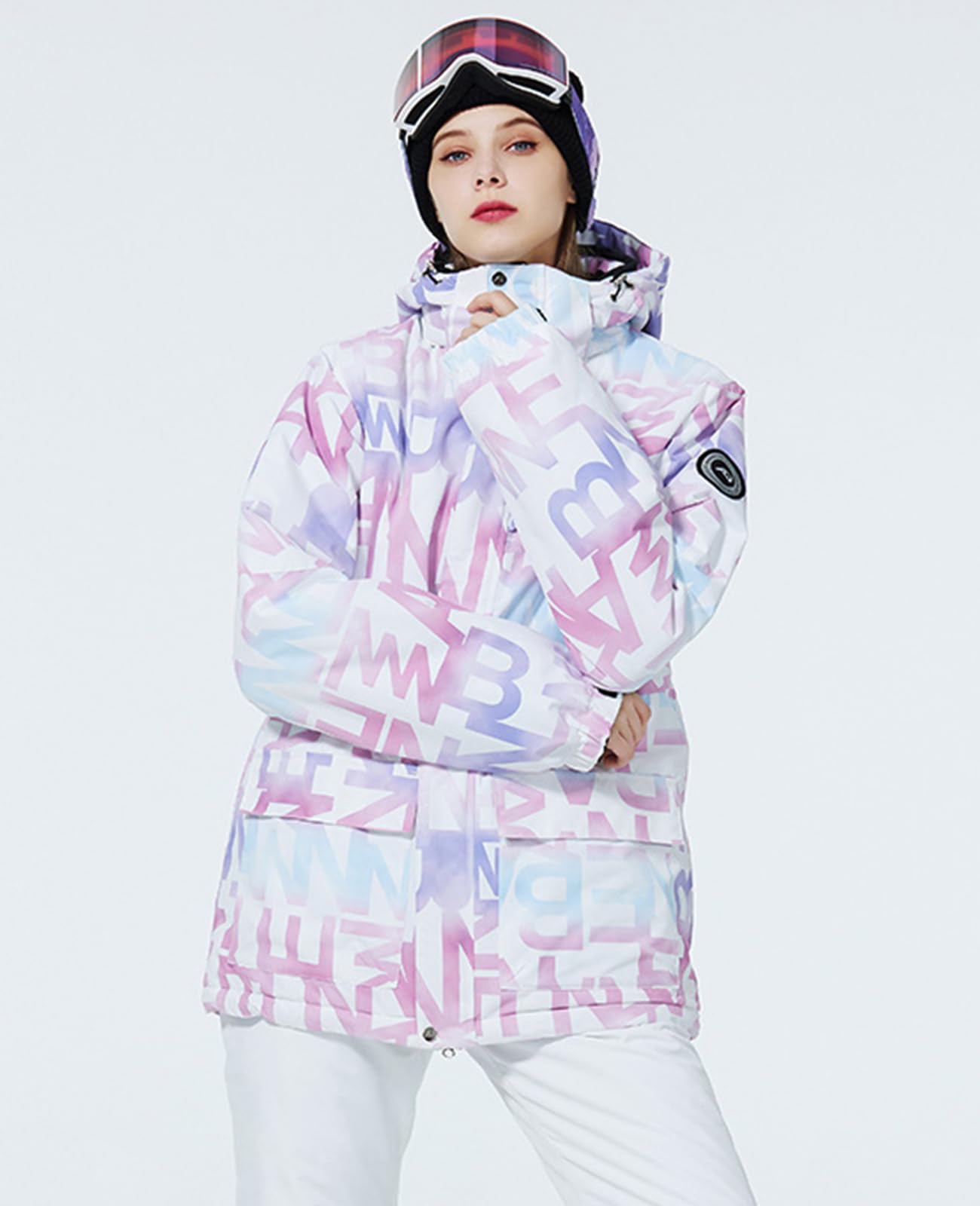 HOTIAN Giacca da sci e pantaloni da donna, set da 2 pezzi, tuta da sci da donna, invernale calda, neve, set impermeabile, antivento, set da snowboard