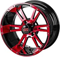 Vista 2 de Bundle - 9 Artículos: Ruedas de Golf LSI Raptor 12" Negro/Rojo 215x35 Cruze Neumáticos [para Carros de Golf]