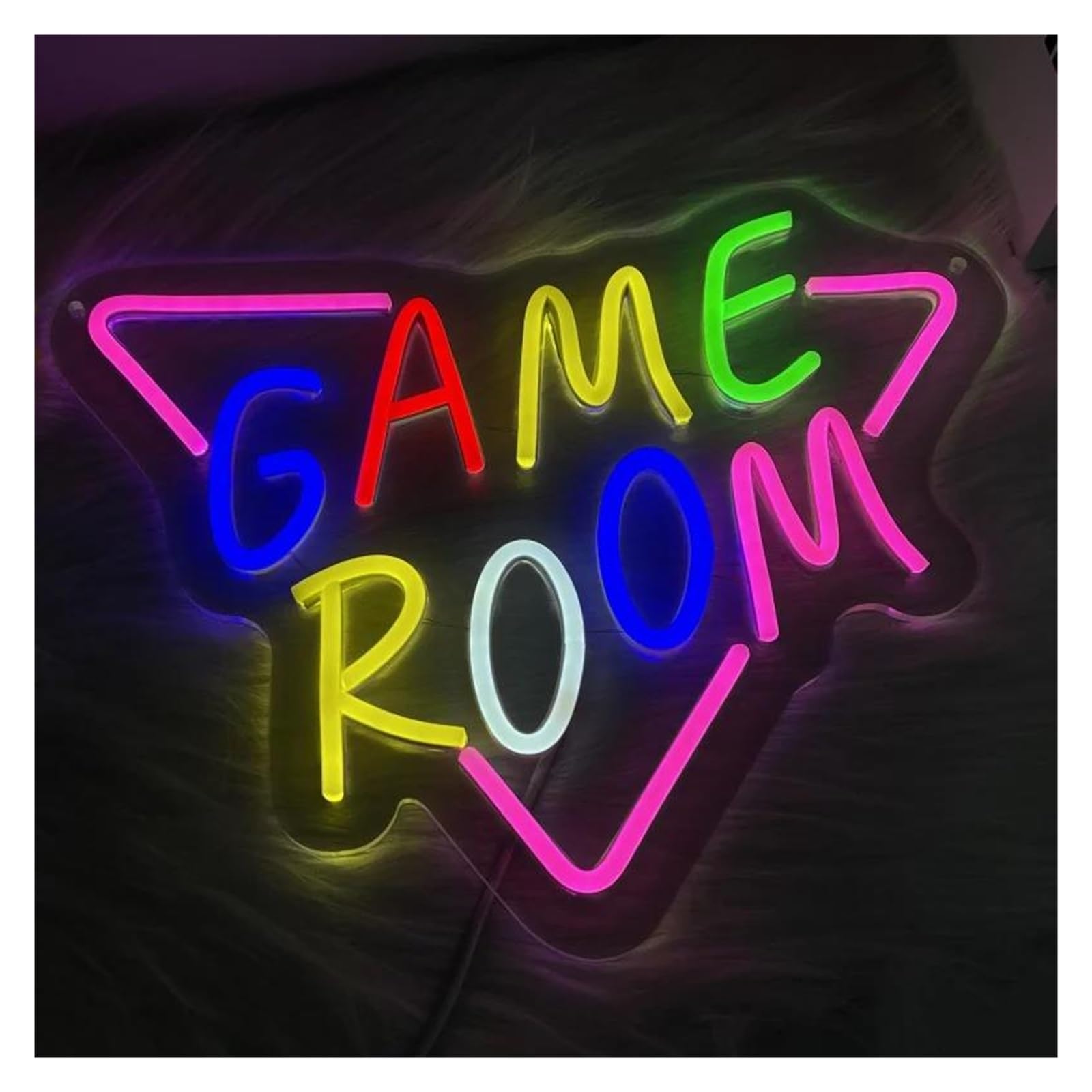 LEMST Sign Lamp Game Room Neon Lights, Suitable for Game Rooms, Entertainment Spaces and Family Lounge Areas, USB Powered, Dimmable Switches 35.56x31.21cm