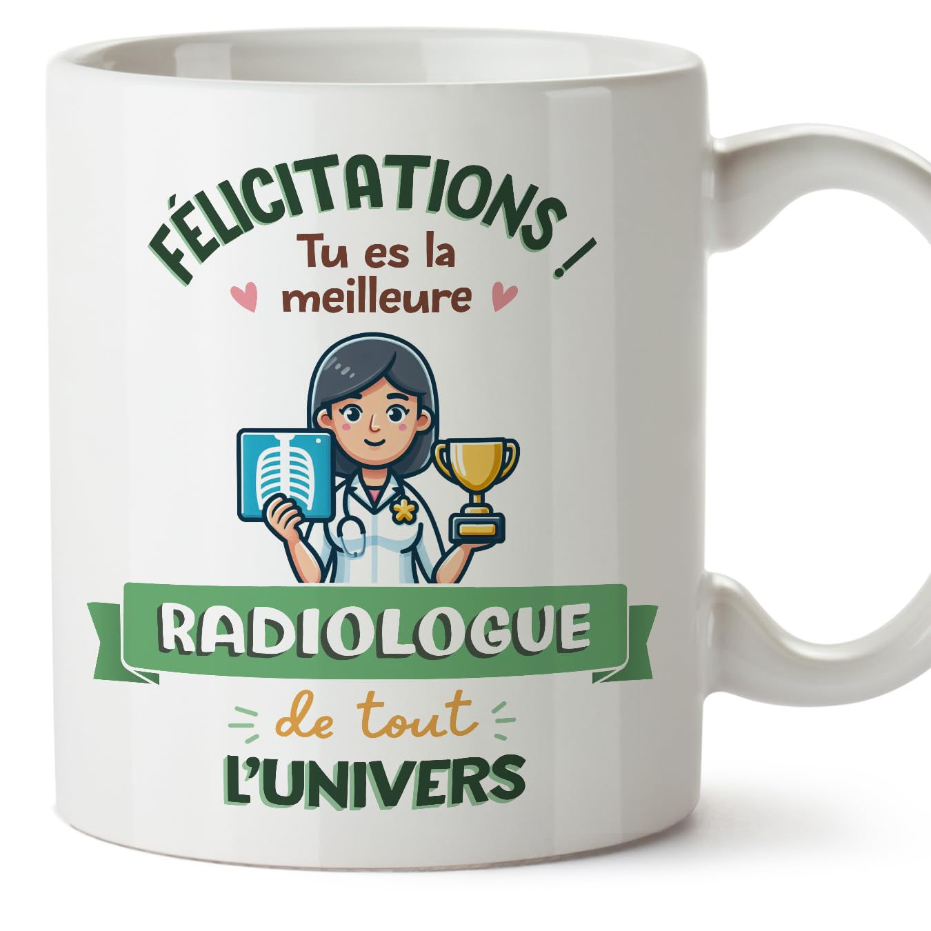 MUGFFINS Radiologist Woman Mug - in French - Meilleur Univers Trophée - Funny Gift for Colleagues - Ceramic 11oz Mug — image 1