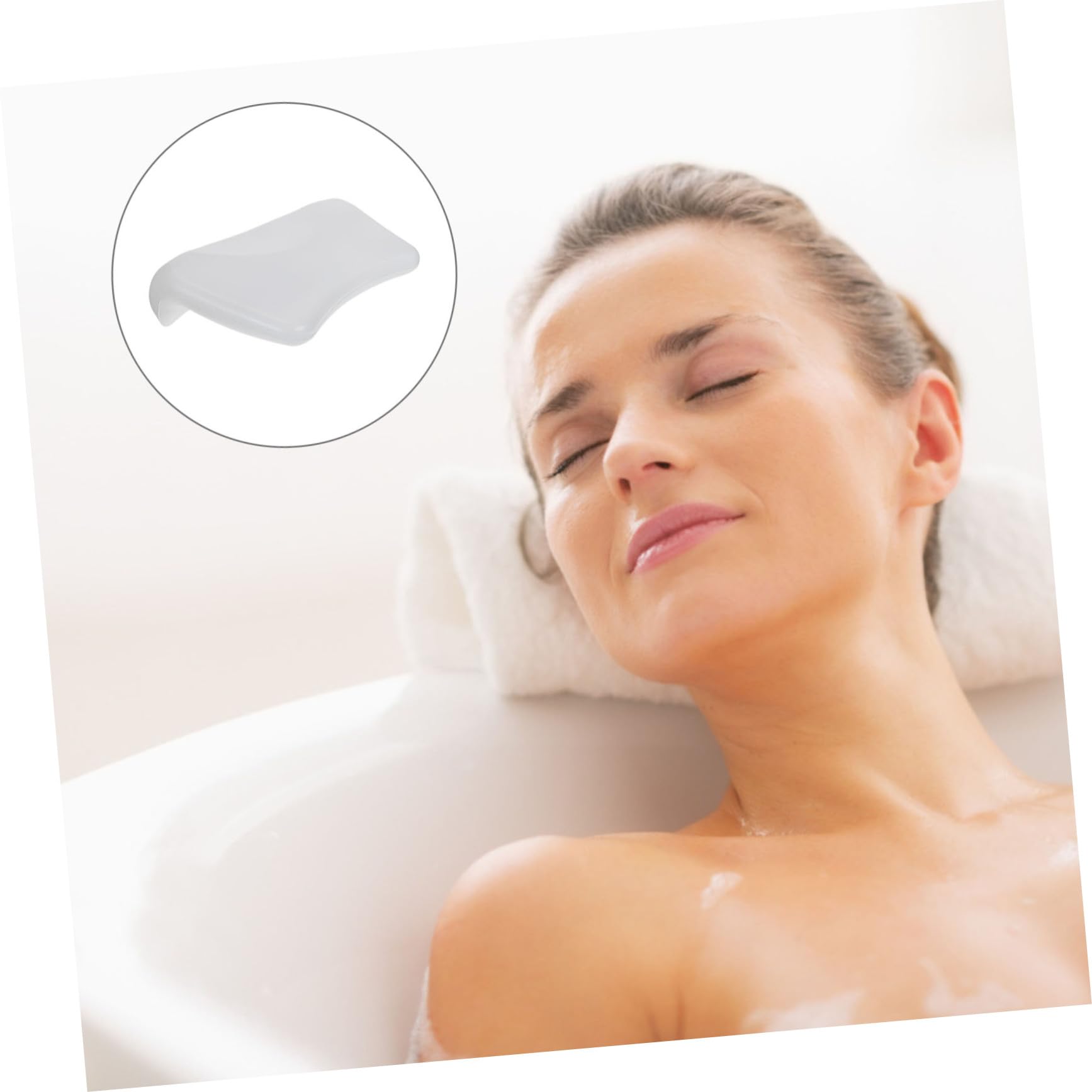 GALPADA Cuscino da Vasca da Bagno in Pu Bianco Ventosa, Resistente e Morbido, Accessorio per Bagno per Famiglie e Saloni di Bellezza