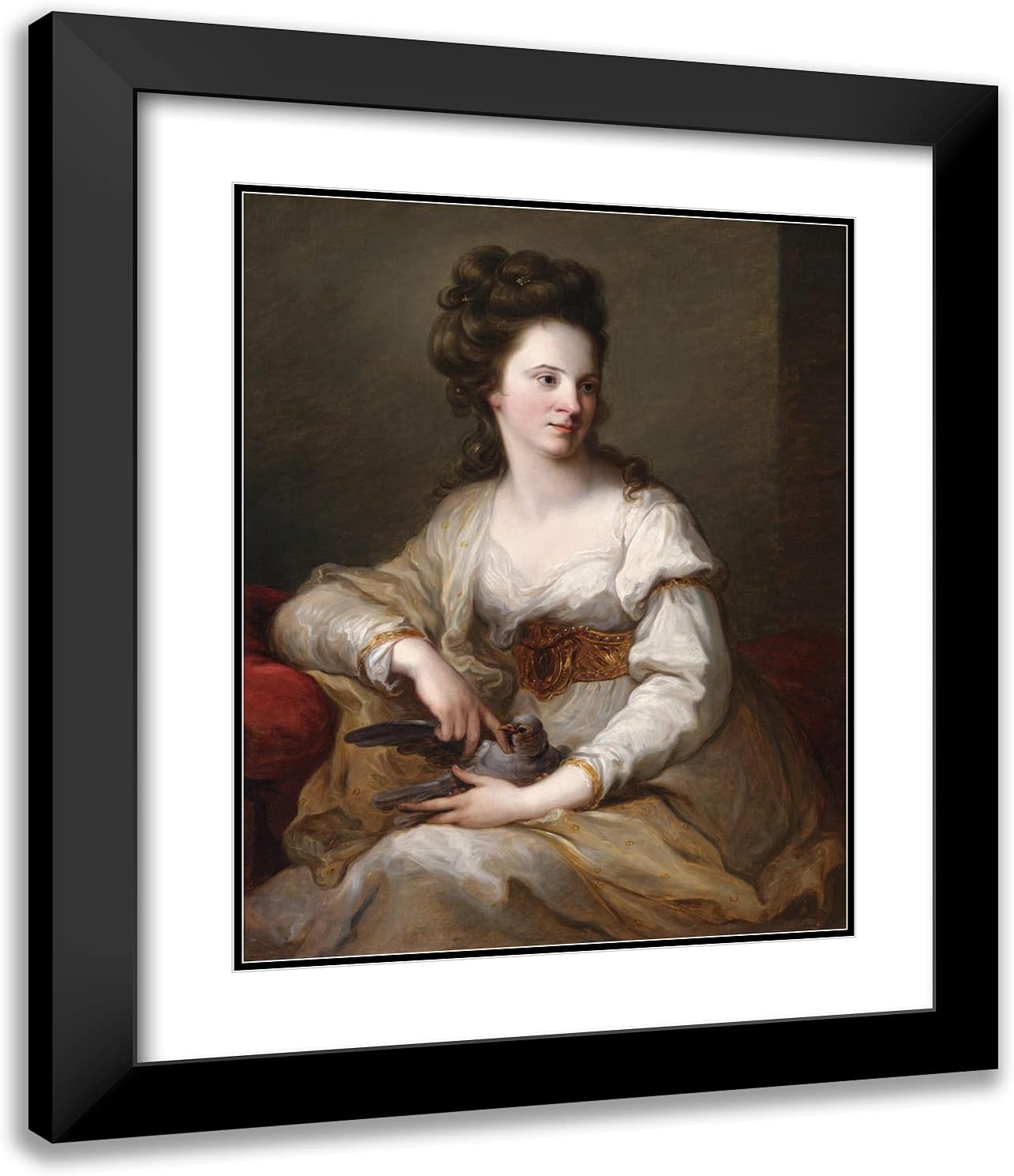 ArtDirect Kauffman, Angelica 20x24 Gold Ornate Framed Art Print with Double Matting Titled: Portrait of Mary Nollekens in the Innocence