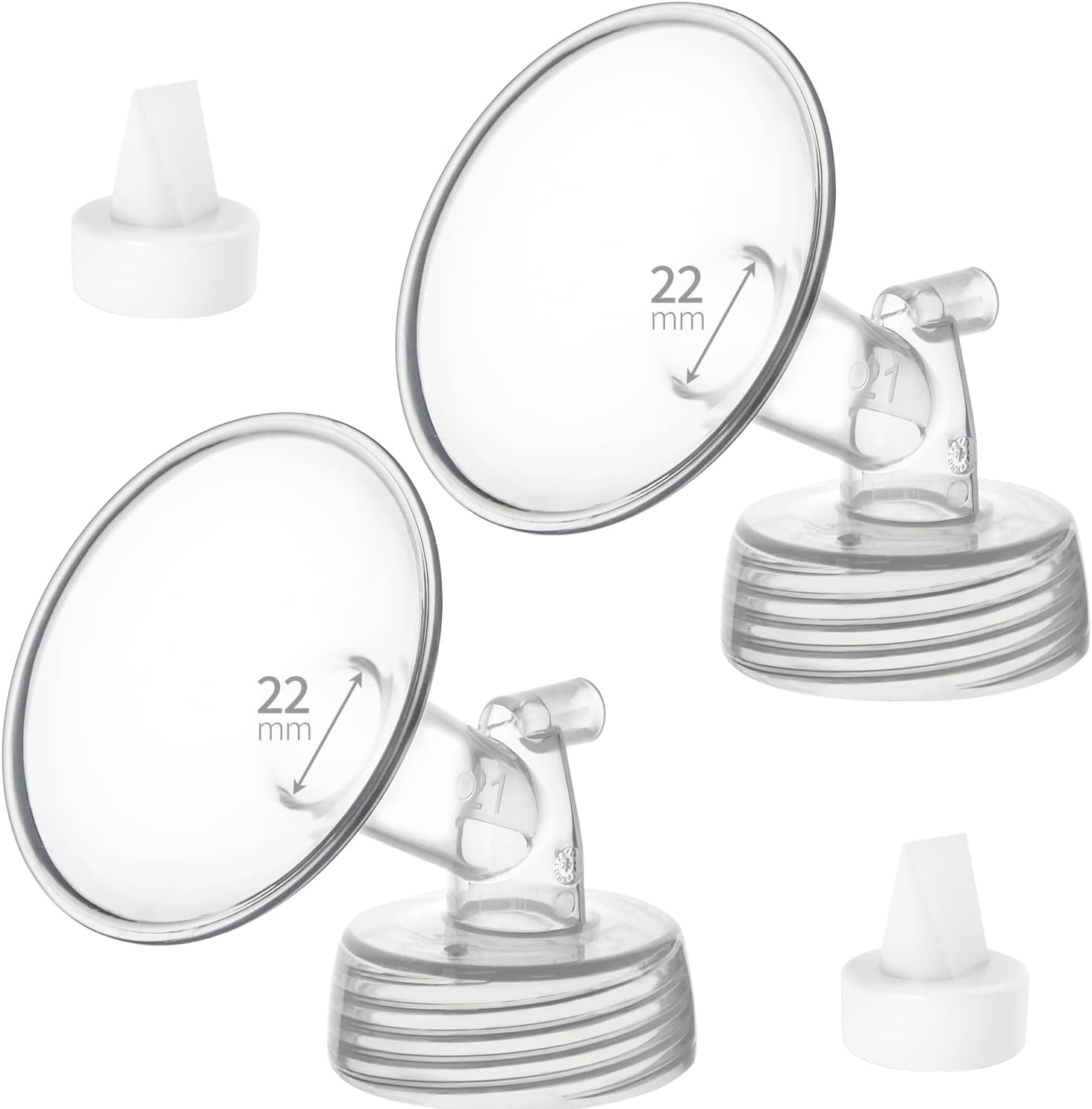 22mm Flange&Duckbill Valve Compatible with Spectra S2 S1 9 Plus Ameda MYA Motif Luna Cimilre Breastpumps Replacement Spectra Pump Parts/Accessories Flange/Shields.