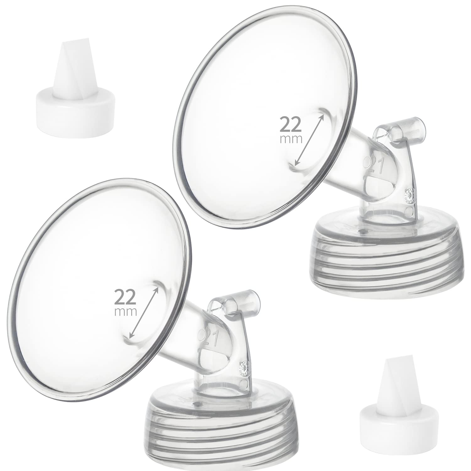 Belmikal 22mm Flange&Duckbill Valve Compatible with Spectra S2 S1 9 Plus Ameda MYA Motif Luna Cimilre Breastpumps Replacement Spectra Pump Parts/Accessories Flange/Shields.