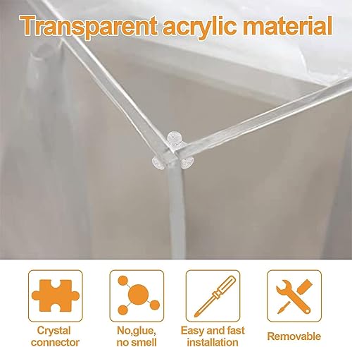 Miniatura 3 de Soporte de esquina acrílico, 16 soportes transparentes de 6 agujeros con tornillos de montaje M4 para refuerzo de muebles de conexión (0.394