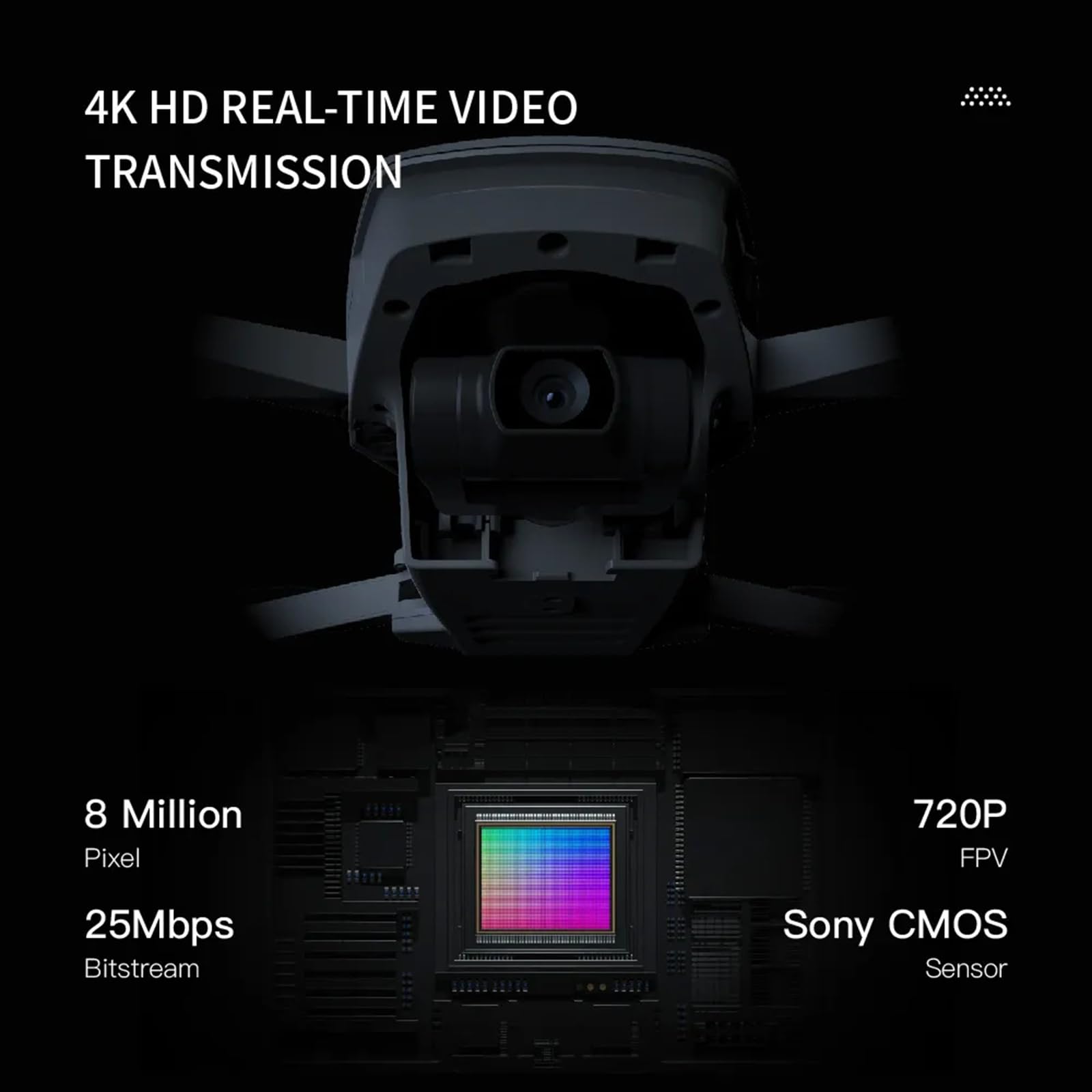 Mini dron 4K profesjonalny z kamerą HD 3-osiowy gimbal 5G Wi-Fi Składany bezszczotkowy silnik GPS Dron RC quadcopter z funkcją automatycznego powrotu dla dzieci, dorosłych,1 battery