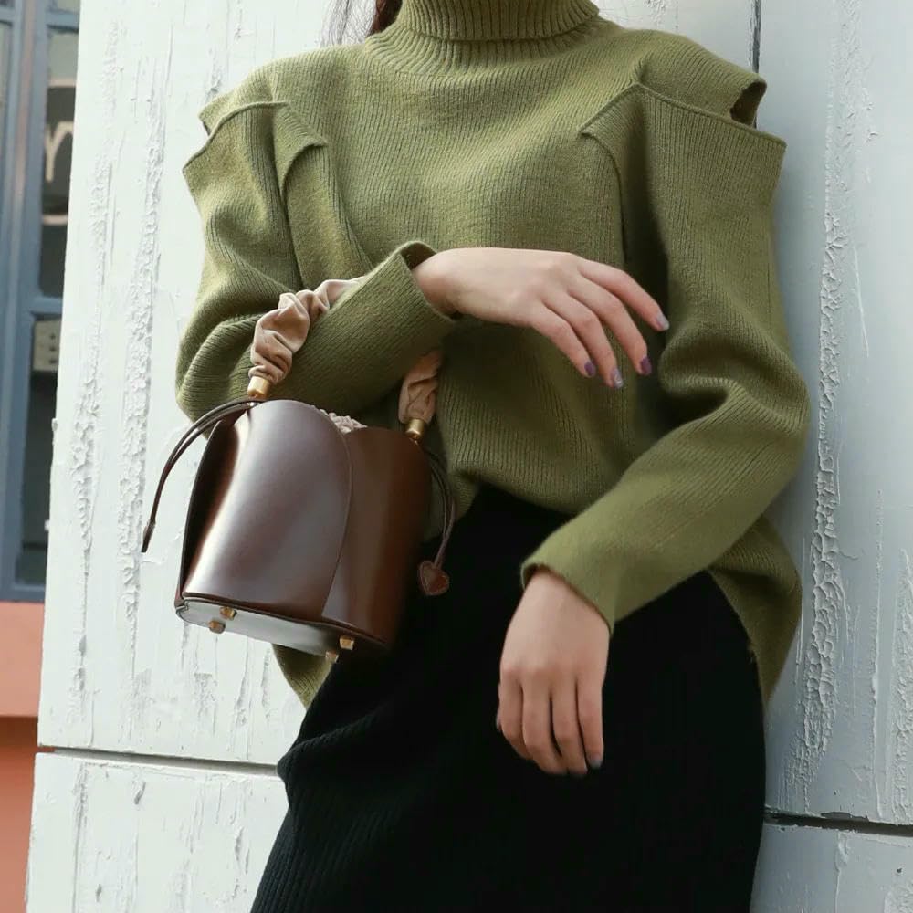 Sac Seau Femme Solide en Cuir Véritable Dames Sacs À Bandoulière Forme De Fleur Fourre-Tout De Luxe Sacs À Main Sacs À Main