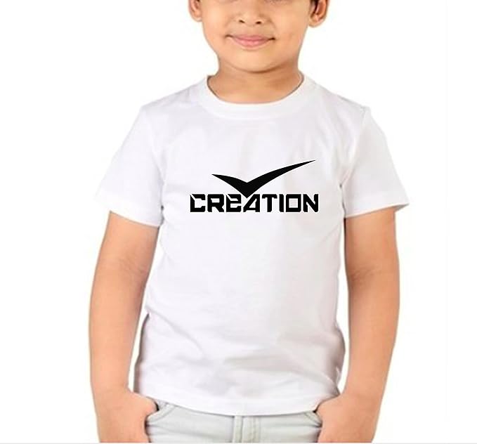 Kids t Shirt for boy White Round Neck Casual Halfsleeve Printed
