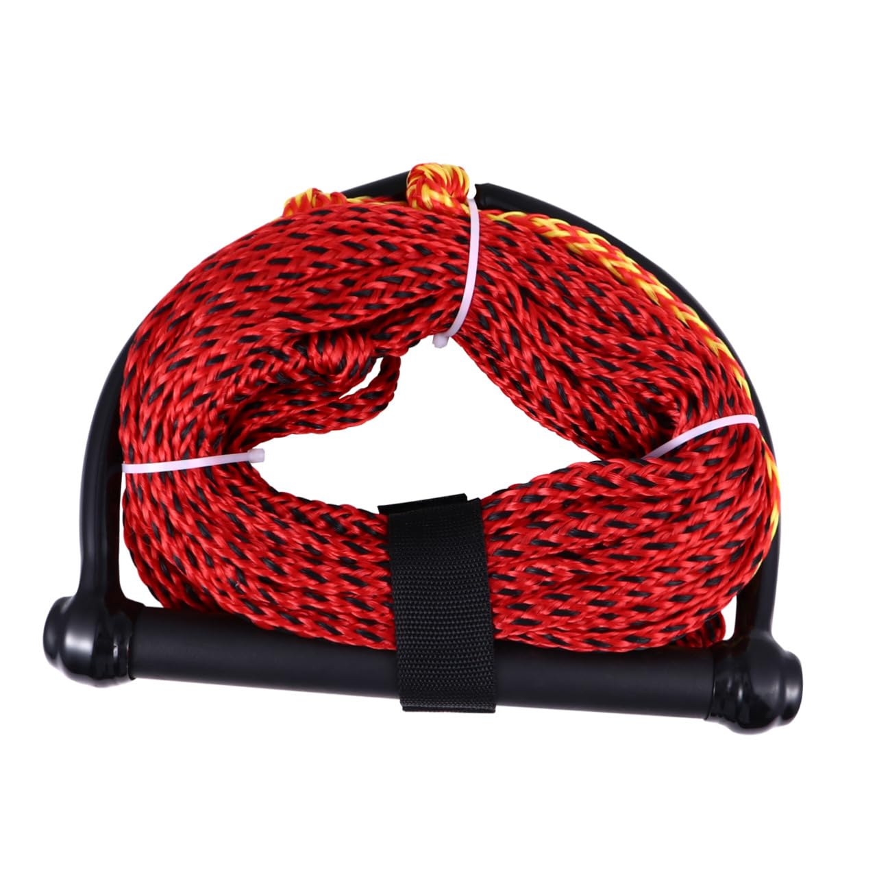 Corde de Ski Nautique en Nylon Tressé Poignée Noire Légère Corde de Wakeboard et Kneeboard Résistante à L’Humidité UV pour Sports Nautiques et Navigation de Couleur Aléatoire