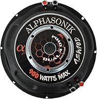 Vista 6 de Alphasonik ASW10D Serie AS 10" 900 vatios máx. / 300 vatios RMS Subwoofer de coche de 4 ohmios dual con cesta de acero estampado con imán