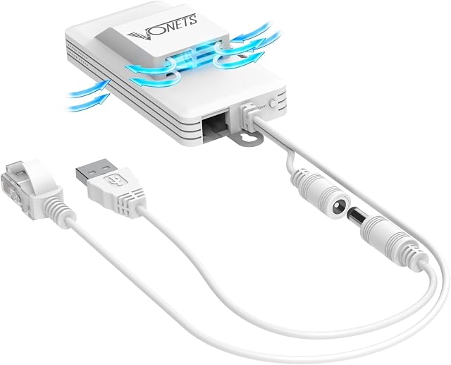 Vonets WiFi Extender Release AC1200 2.4GHz/5GHz Dual Band WiFi Bridge/WiFi to Ethernet/Broader Coverage Than Ever with 1 RJ45 (10/100Mbps) USB/DC Powered for DVR/IP Camera/WiFi Repeater with Fan