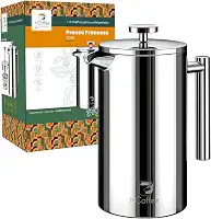 iCoffee 700 mL Cafeteira Prensa Francesacom Filtro de 4 Estágios e Isolamento Duplo, Cafeteira de Aço Inoxidável