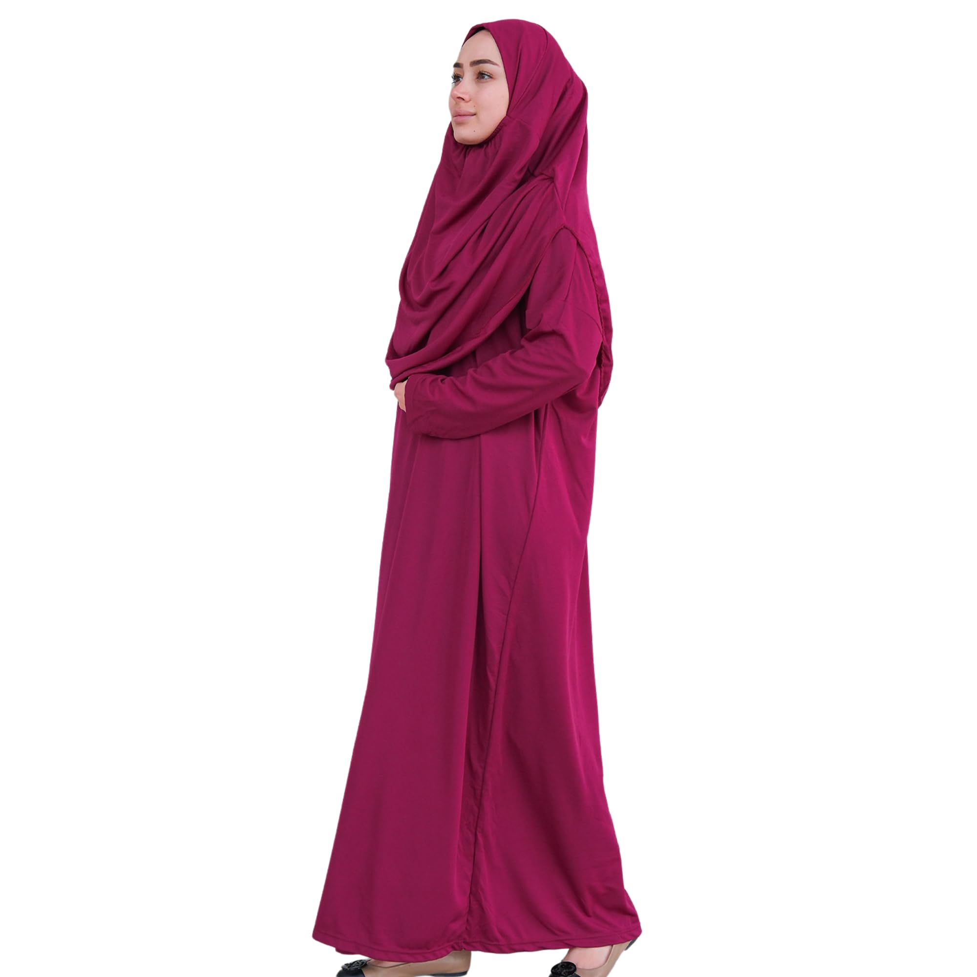 Prayer Dress for Muslim Women - One Piece Islamic Hijab Clothing with Carry Bag