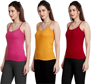 Poomex® Angel Slip/Women's & Girls Slip/Camisole Slip - (3 Pcs, Multi Colors) Price In India