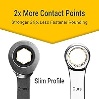 Vista 6 de DEKOPRO Juego de llaves combinadas, SAE, 15 piezas, 1/4'' a 1'', 12 puntos, acero al cromo vanadio, con bandeja de plástico