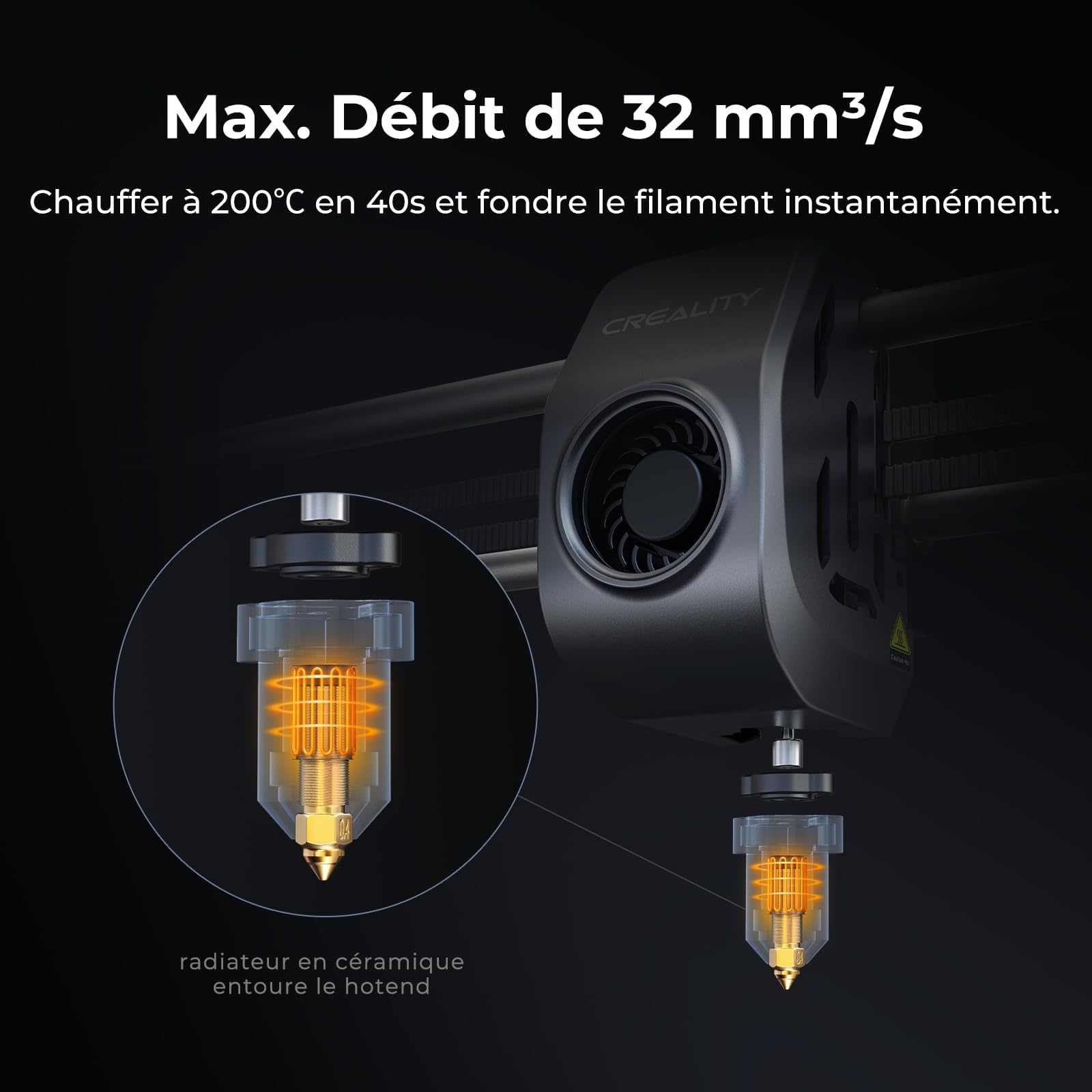 Creality Official K1 Max Imprimante 3D, Haute Vitesse 600mm/s Max avec Mise à Niveau Automatique, Double Refroidissement, Fonction AI Intelligente, Taille d'impression (300x300x300mm)