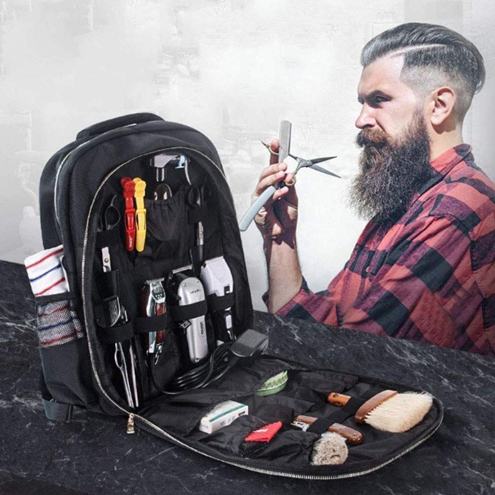 Zaino da barbiere Strumento multifunzionale per parrucchiere Borsa da viaggio per attrezzi da trucco Organizer per forbici Clippers, portatile