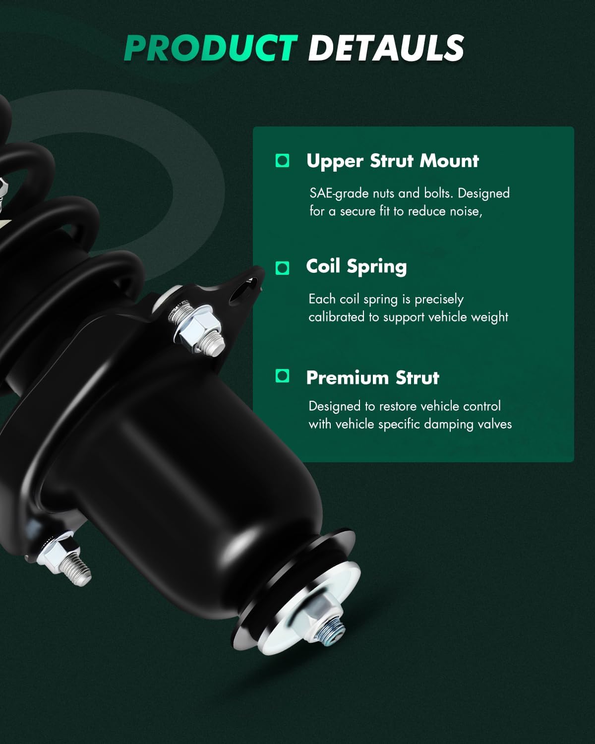 SCITOO 2pcs Complete Strut Assembly Shock Absorber fit 2003-2008 for Pontiac Vibe,2003-2008 for Toyota Corolla,2003 2004 2005 2006 2007 2008 for Toyota Matrix 171373L 171373R (Rear Pair)