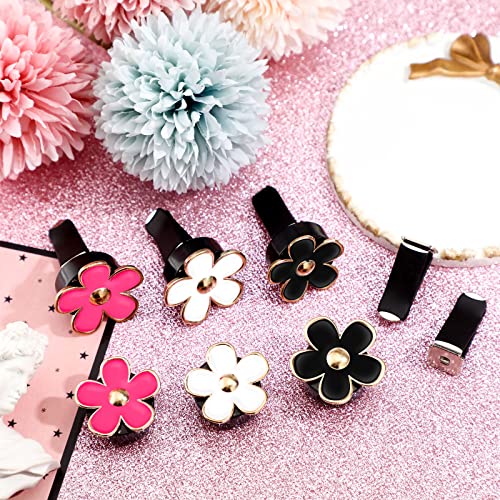 Image of Frienda 6 Pcs Daisy Flower Air Vent Clip Accessories Air Conditioning Outlet Clip Car Air Freshener Dashboard Accessories Charm Car Inter Decor(3 cm, 3.3 cm,Red, White, Black)