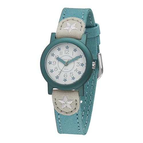 JACQUES FAREL Öko Kinderarmbanduhr Mädchen Analog Quarz mit Textilarmband aus