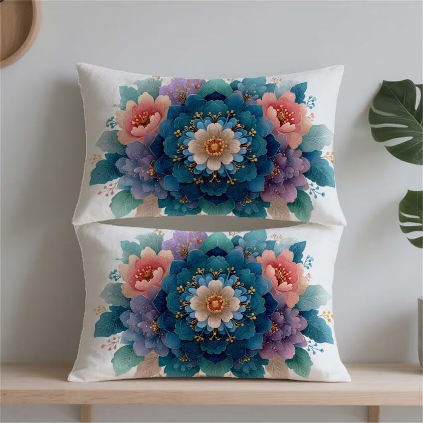 Housse coussin exterieur bohême lin imperméable : idée cadeau maison - 2