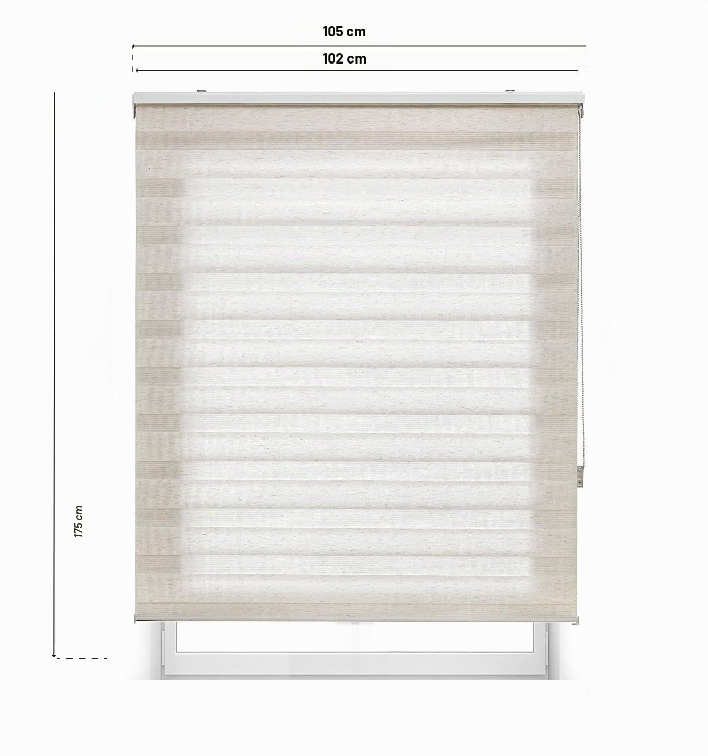 Rollertor Verona Estor Enrollable, Tela, Crudo, 105 X 175 Cm