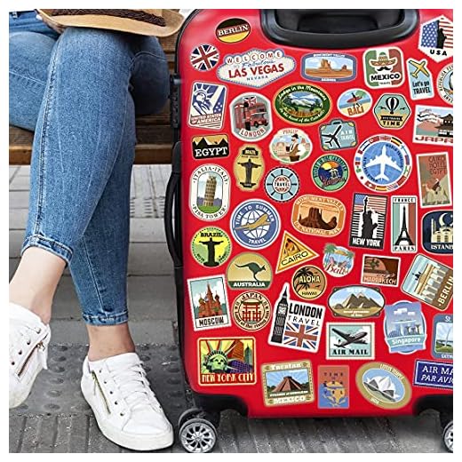 Juego de equipaje 90 pegatinas de vinilo para botellas de agua libros para niños álbumes de recortes viaje pegatinas de nevera calcomanías para coche maleta cámara portátil bicicleta monopatín