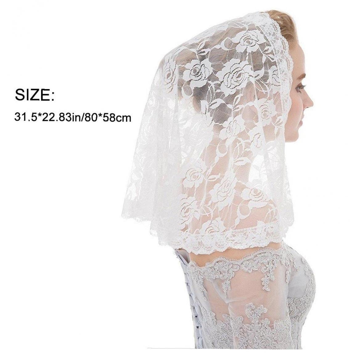 RUNRAYAY Weißer Spitzen-Schleier - Spanischer Mantilla Für Kirche & Feierlichkeiten