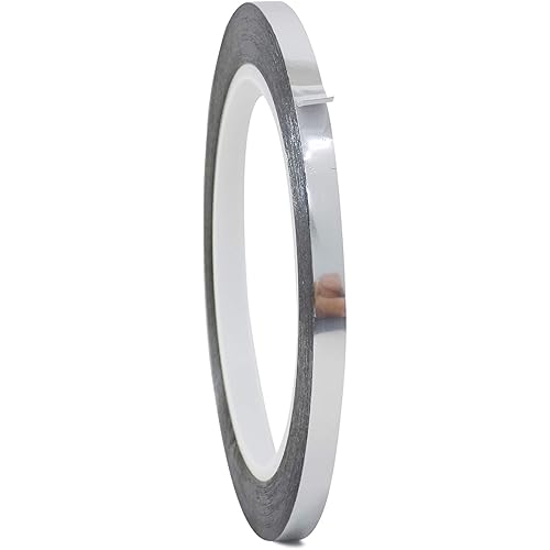 WOD MPFT2 Silver Metalized Polyester Mylar Film Tape with Acrylic Adhesive, 3/8 inch x 72 yds. Vibrant Mirror Finish, Decor Tape for Detailing Accent Wall, Graphic Arts, Car and Boat Trim