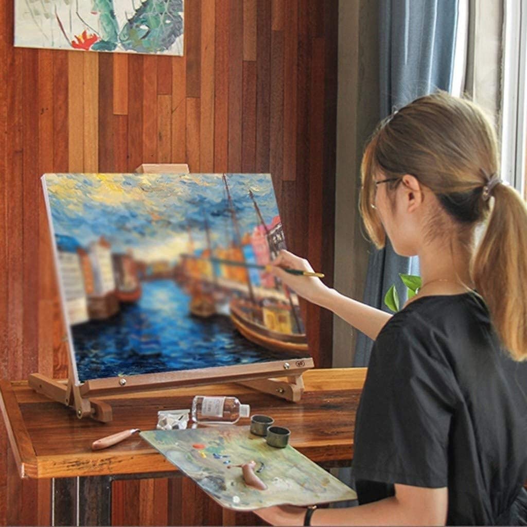 Cavalletto da Tavolo per Pittura, cavalletti da Tavolo in Legno con Struttura a H, cavalletti da Terra per Pittura
