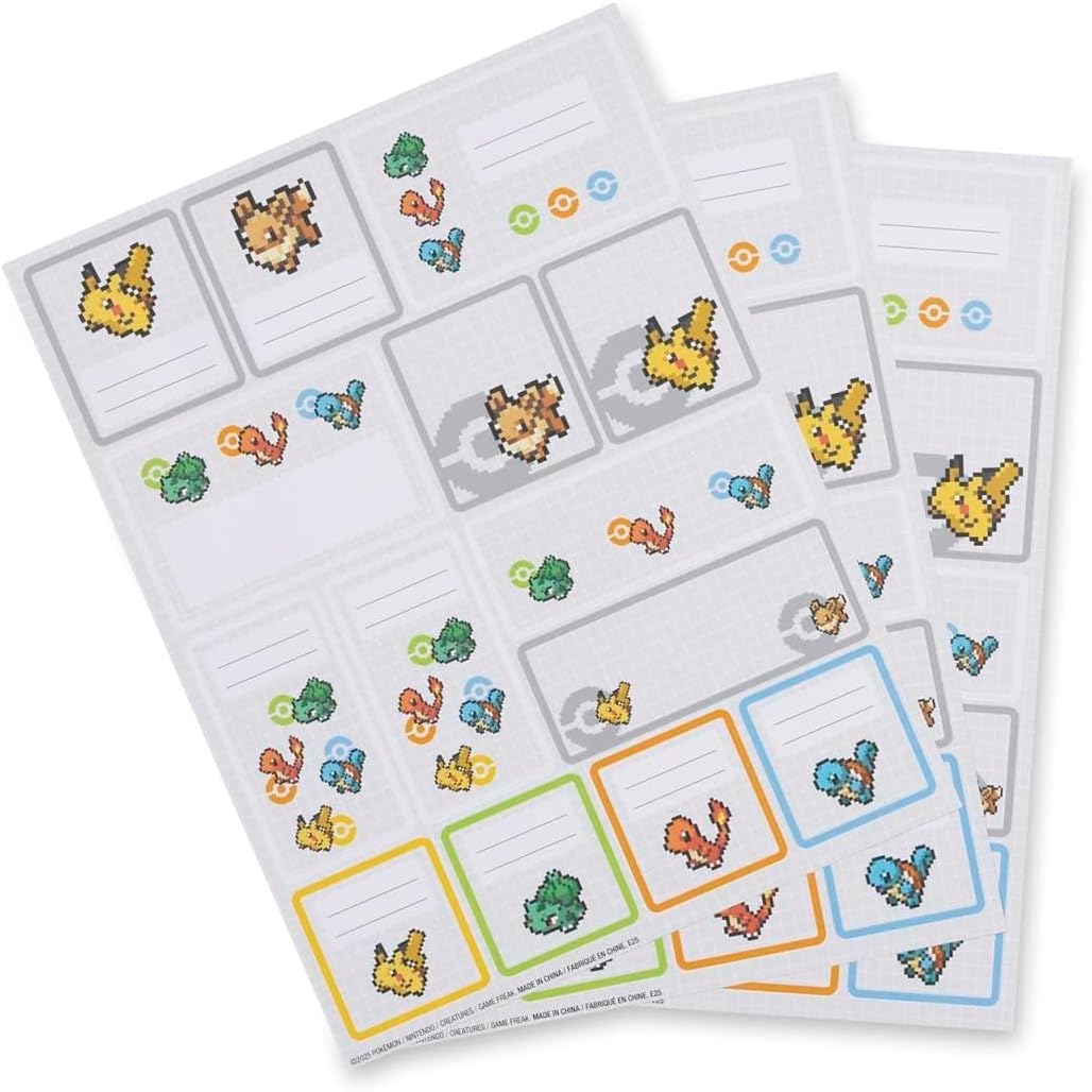 Pokémon Center: Kanto First Partner Pixels Adhesive Gift Labels (3-Pack)
