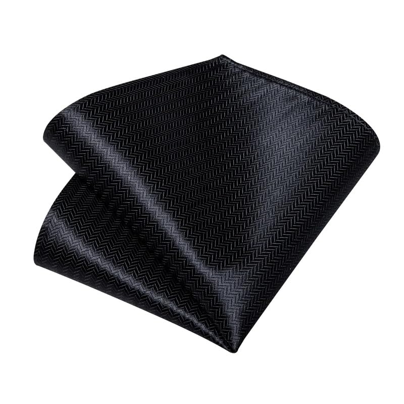 Corbata formal para hombre y mujer, set con pañuelo y gemelos miniatura 5