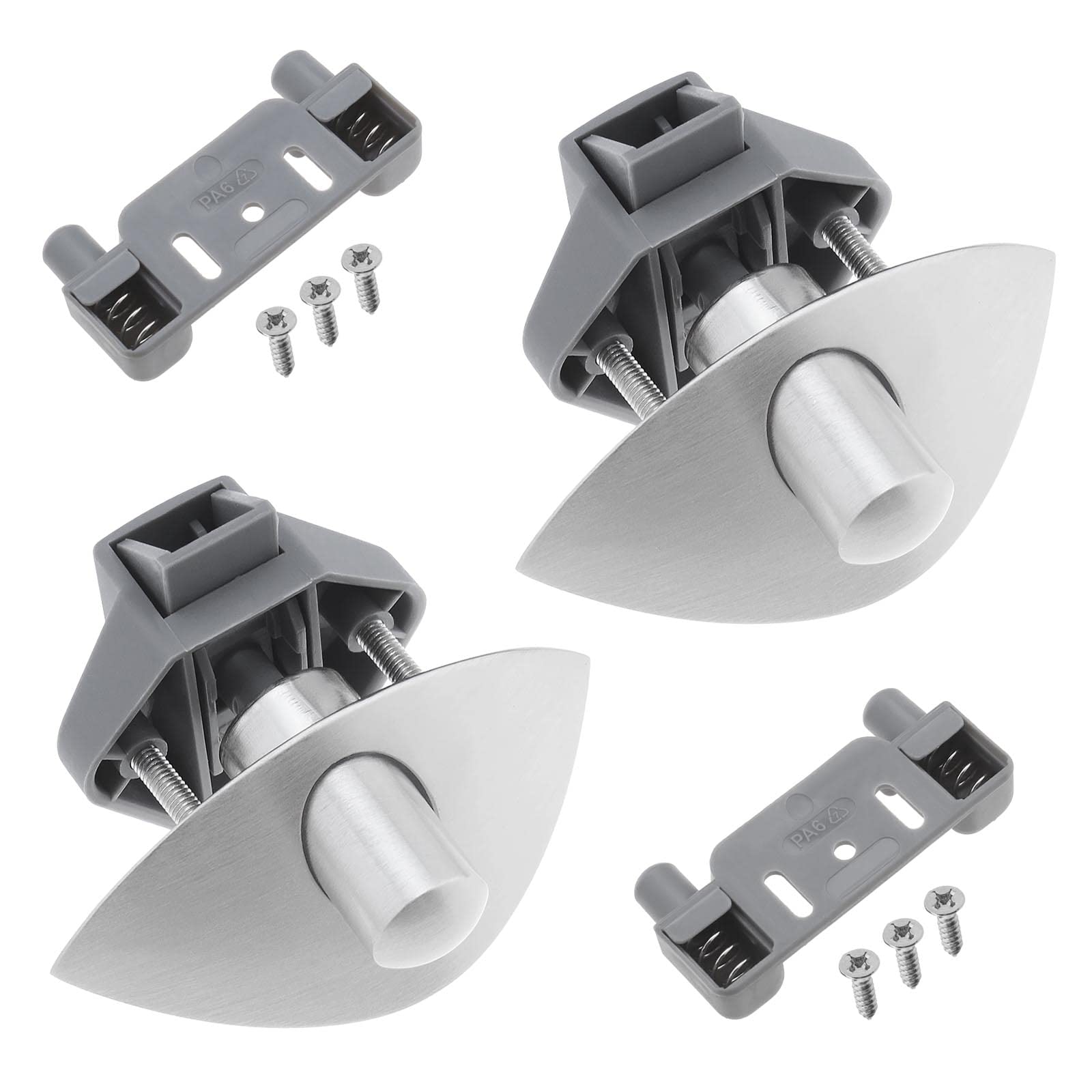 Serrure à poussoir demi-lune EMSea en argent robuste pour porte de caravane